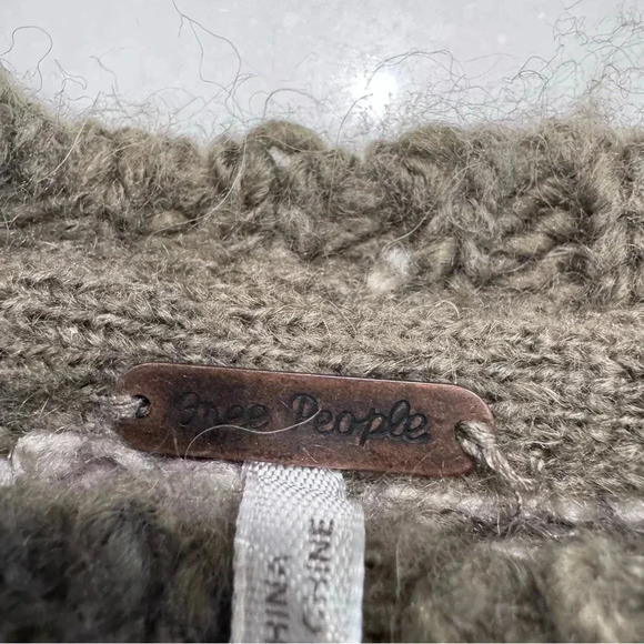 Free People Through the Storm Fair Isle Knit Sweater Sz M Taupe - Picture 3 of 10